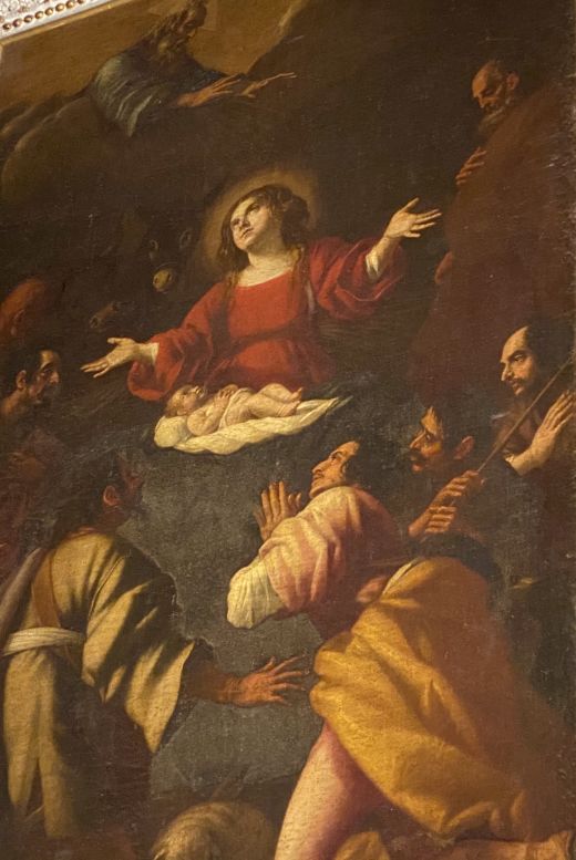 die Fresken im Inneren der Kirche stammen von Taddeo Zuccari, Niccolò Circignani. 